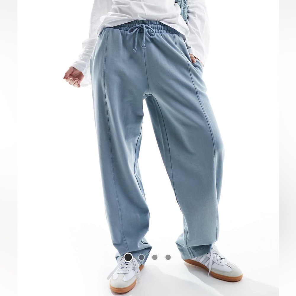 ASOS DESIGN straight leg sweatpants in acid wash blue